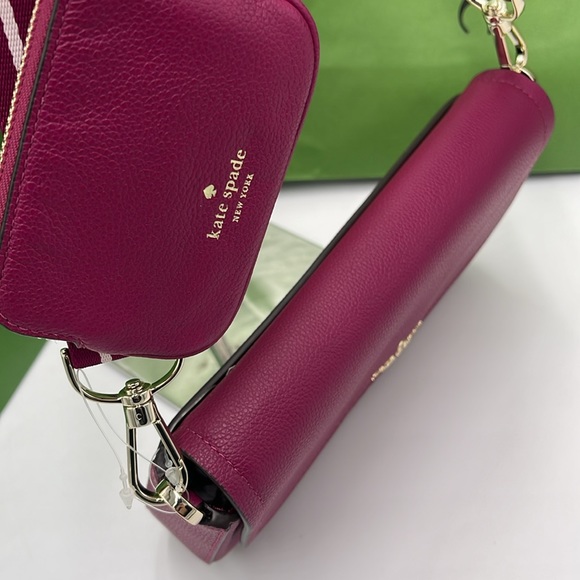 KATE SPADE Rosie Pebble Leather Small Flap Crossbody 
Dark Raspberry 
NWT - Picture 5 of 16